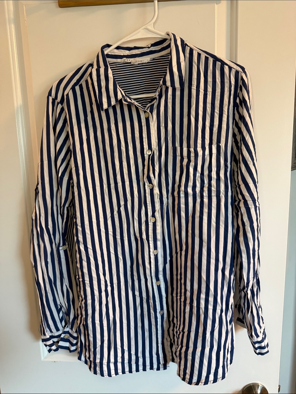 🥳 5 for $25 BUNDLE Jane and Delancey Navy and White Striped Button-Down Shirt